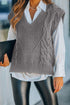 V-Neck Twist Knitted Vest Sweater